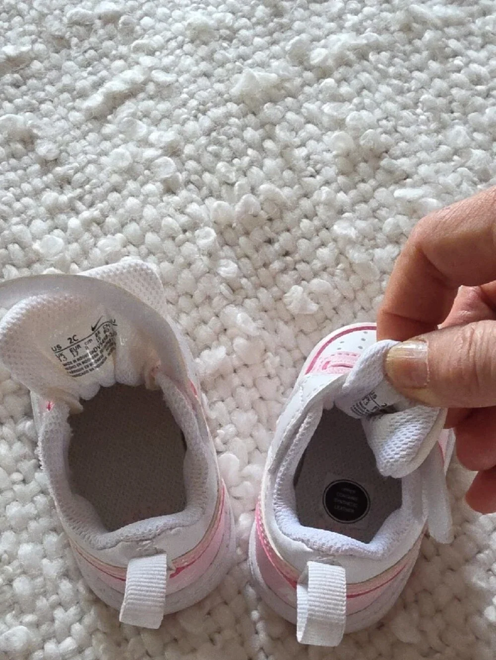Nike Kids' Pink and White all day play Shoes 2C -17